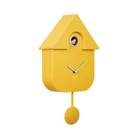 OROLOGIO WALL CLOCK MODERN CUCKOO  ART. KA5768BY BRIGHT YELLOW KARLSSON
