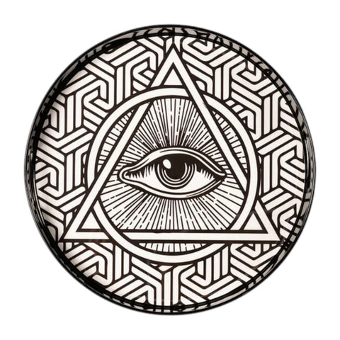 VASSOIO MYSTIC EYE PLATEAU LACQUE' ROND 35 BLUE SHAKER