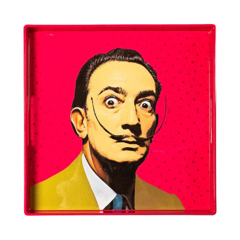 VASSOIO DALI PINK PLATEAU LAQUE' CARRE' 33X33 BLUE SHAKER