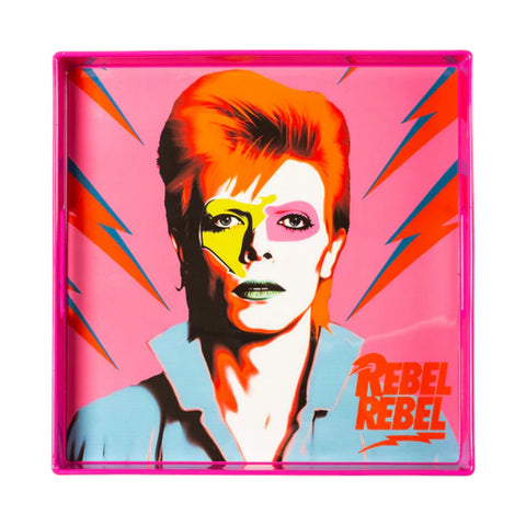 VASSOIO BOWIE PINK PLATEAU LAQUE' CARRE' 33X33 BLUE SHAKER