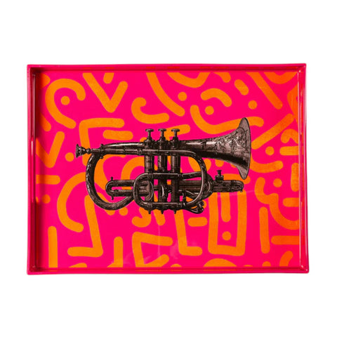 VASSOIO TUBA PINK PLATEAU LAQUE' RECTANGLE 40X30 BLUE SHAKER