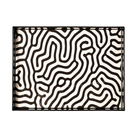 VASSOIO BAUHAUS PLATEAU LAQUE' RECTANGLE 40X30 BLUE SHAKER