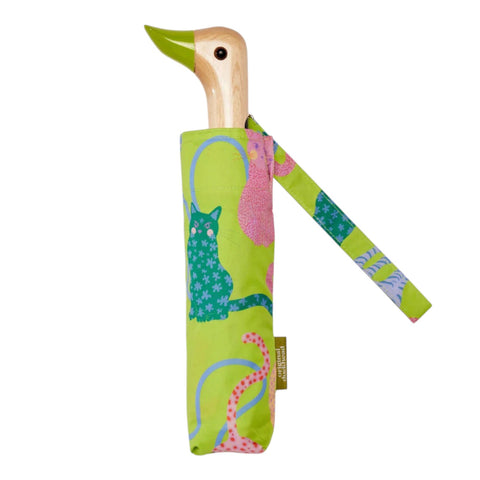 OMBRELLO COMPACT ARTY CATS LIME DUCK HEAD