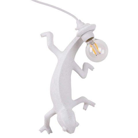 RESIN LAMP SELETTI CHAMELEON LAMP RIGHT GOING DOWN WHITE ART. 15091