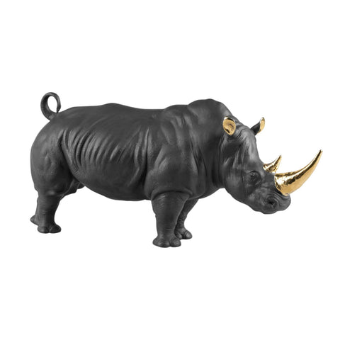 RINOCERONTE LLADRO' 01009595 ORO-NERO