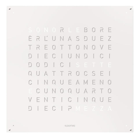 GROSSE 90X90 WEISSE PFEFFER-UHR QLOCKTWO