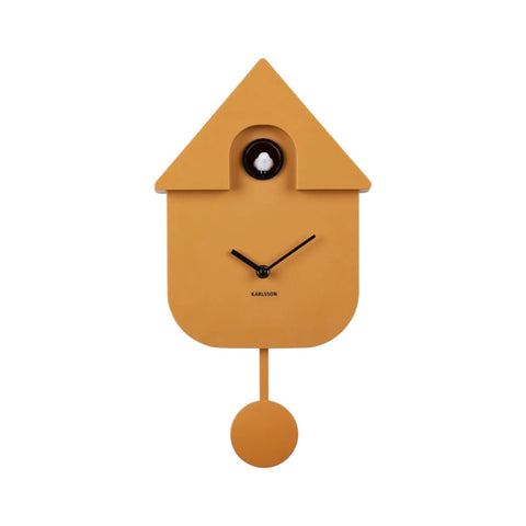 OROLOGIO WALL CLOCK MODERN CUCKOO ART. KA5768YE OCHRE YELLOW
