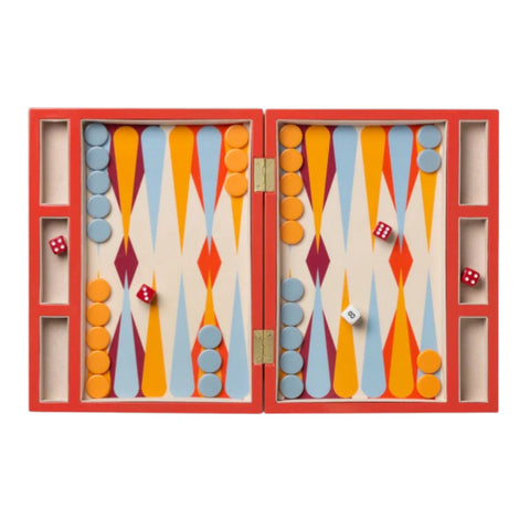 GIOCO LACQUERED BACKGAMMON PW00786 RED PRINTWORKS