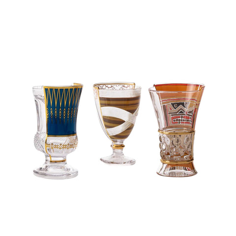 SET 3 BICCHIERI VETRO HYBRID PANNOTIA CM 9 H 14 09181 SELETTI MULTICOLOR