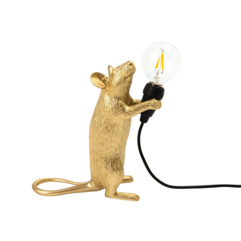 LAMPADA IN RESINA MOUSE LAMP MAC-GOLD CM.5X15 H.12,5 SEDUTO USB