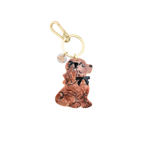 PORTACHIAVI HANDPAINTED COQUETTE PUPPY BAG CHARM KEYCHAIN SOLAR ECLIPSE