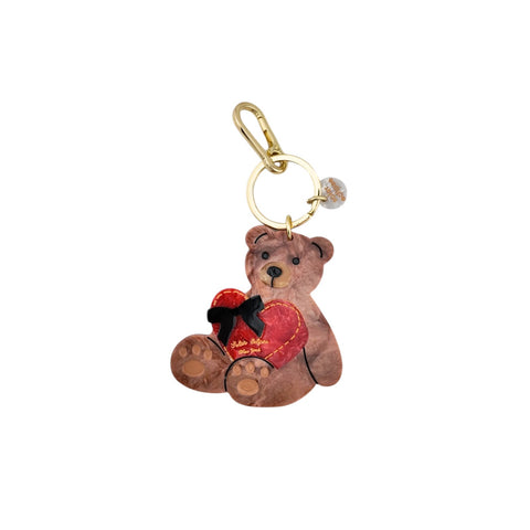 PORTACHIAVI HANDPAINTED LOVE TEDDY BAG CHARM KEYCHAIN SOLAR ECLIPSE