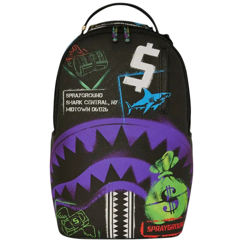 BACKPACK SHARK CENTRAL STENCILS- BLACK DLXSV 910B7620NSZ SPRAYGROUND