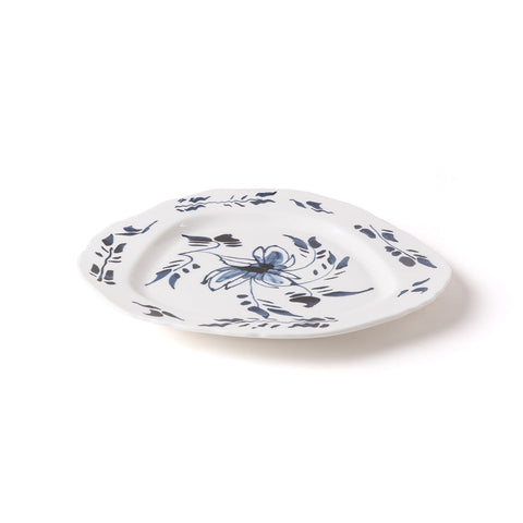 KLASSISCHER FLACHER TELLER AUF SÄURE Cm.28 - ENGLISCH DELFT ART.11201 SELETTI