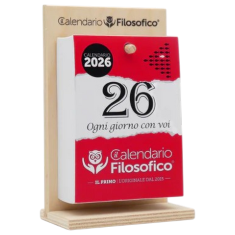 PHILOSOPHISCHER KALENDER 10X14 MIT HOLZSTÜTZE ART. A6FLEG26