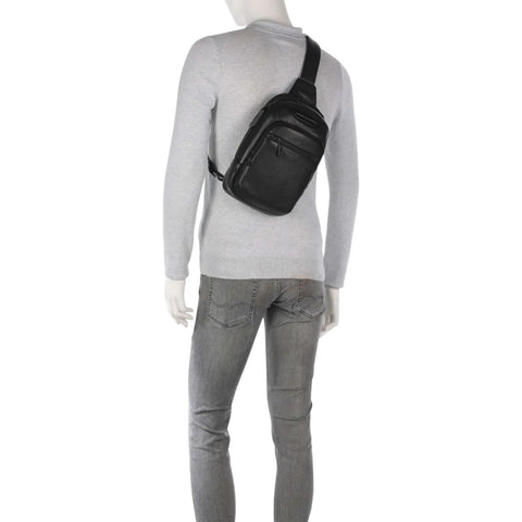 SLING BAG S ROADSTER LEATHER EVO OLHO 1539.001 PORSCHE DESIGN BLACK