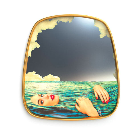 SPIEGEL MIT HOLZRAHMEN CM 54 H 59 SEAGIRL 17043 SELETTI