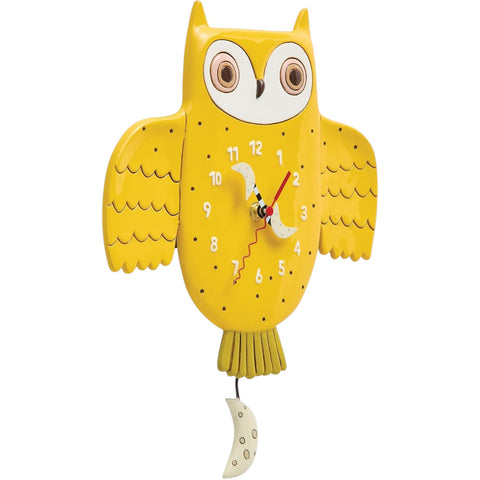 HORLOGE HIBOU OR YELLOW ALLEN DESIGNS