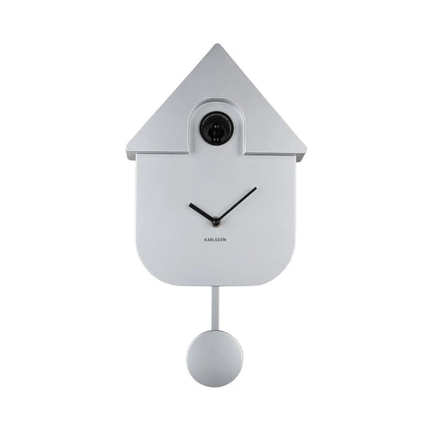 OROLOGIO WALL CLOCK MODERN CUCKOO ABS KA5867SI METALLIC SILVER KARLSSON