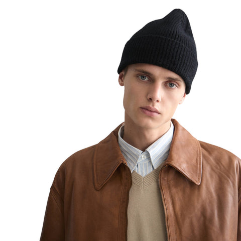 BERRETTO IN LANA ONE SIZE ART. LBL-010 LE BONNET LOGO BEANIE ONYX