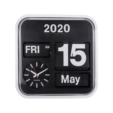 OROLOGIO WALL CLOCK BIG FLIP KA4203 WHITE KARLSSON