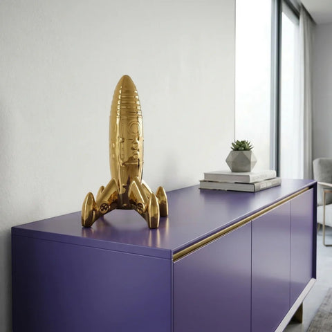 SCULTURA LA MIA ASTRONAVE IN PORCELLANA GOLD 10413ORO SELETTI