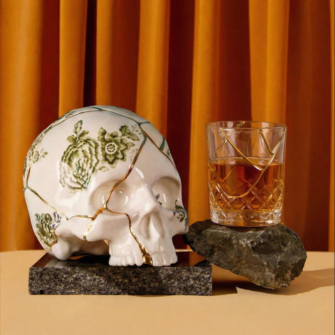 TESCHIO SELETTI IN PORCELLANA KINTSUGI SKULL 09943