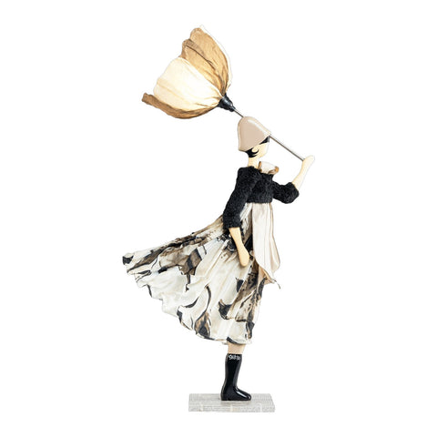 LAMPADA LITTLE GIRL MINTHI PARALUME FIORE BEIGE E NOCCIOLA SKITSO