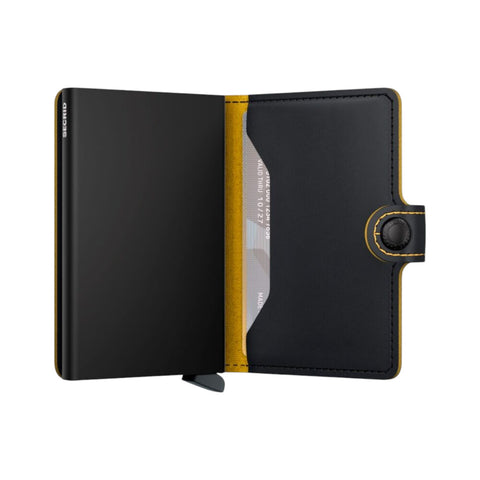 MINIWALLET SECRID MATTE BLACK & OCHRE