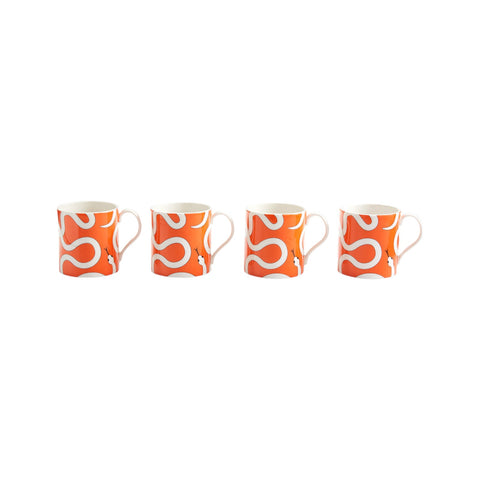 TAZZE EDEN SET OF 4 ART. 33119 JONATHAN ADLER ORANGE