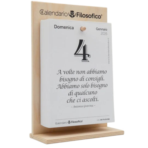 CALENDARIO FILOSOFICO FORMATO A4  C/SUPPORTO IN LEGNO ART. A4FLEG26
