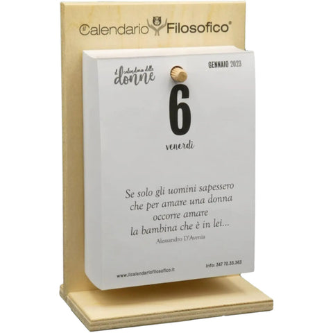 CALENDARIO FILOSOFICO DONNE 10X14 CON SUPPORTO IN LEGNO