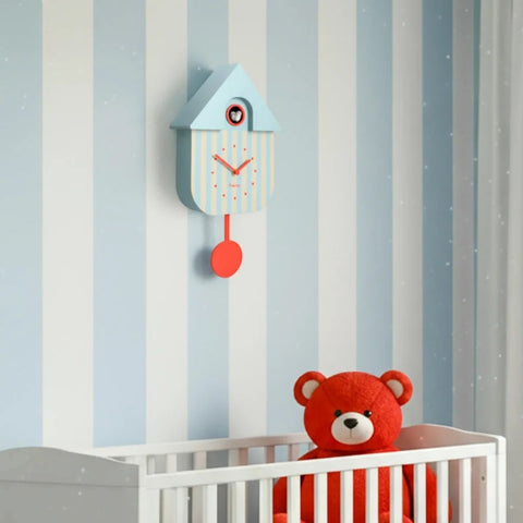 OROLOGIO CUCKOO HOUSE CLOCK STRIPES BLUE AND BEIGE CCU2611124 FISURA