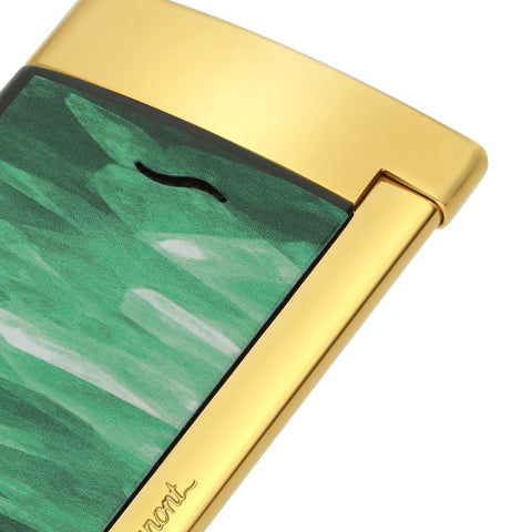 ACCENDINO LI SLIM 7 GEODE ART. 027036 GREEN/GOLDEN S.T. DUPONT