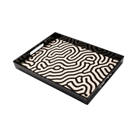 VASSOIO BAUHAUS PLATEAU LAQUE' RECTANGLE 40X30 BLUE SHAKER