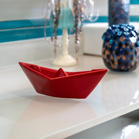 BARCHETTA ORIGAMI MEDIA ROSSO 2375 CERAMICHE CRESCENTINI