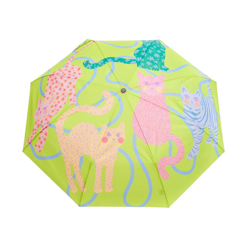 OMBRELLO COMPACT ARTY CATS LIME DUCK HEAD