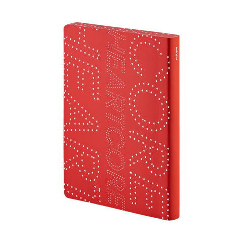 NOTIZBUCH GRAFIK L HERZKERN ART. 56680 NUUNA ROT