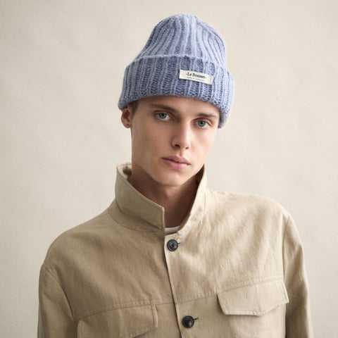 BERRETTO IN LANA ONE SIZE ART. LBL-022 LE BONNET LOGO WASHED DENIM