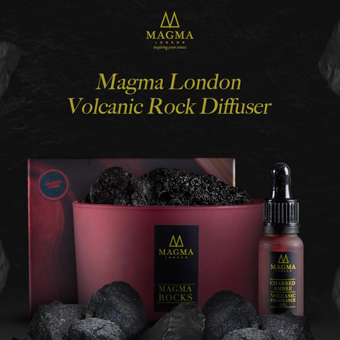 PROFUMATORE D'AMBIENTE MAGMA VULCANIC ROCK CHARRED AMBER M067 RED MAGMA LONDON