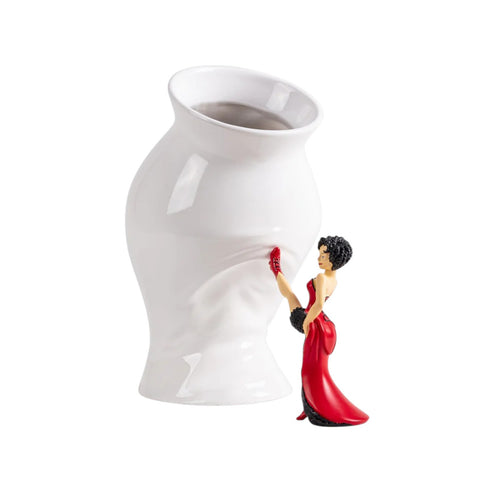 VASO CON STATUETTA IN RESINA CIRCUS LUCY CM. 28 X17,5X28,5 ART. 09927 SELETTI