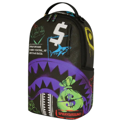 BACKPACK SHARK CENTRAL STENCILS- BLACK DLXSV 910B7620NSZ SPRAYGROUND