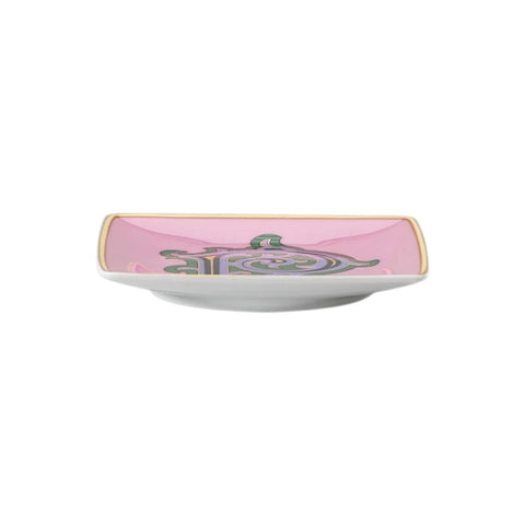 PIATTINO QUADRATO 15253 HOLIDAY ALPHABET P VERSACE 403696 PINK ROSENTHAL