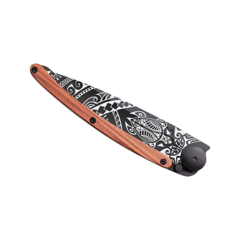 COLTELLINO TASCABILE BLACK CORAL WOOD POLYNESIAN ART. 1GB000139 DEEJO