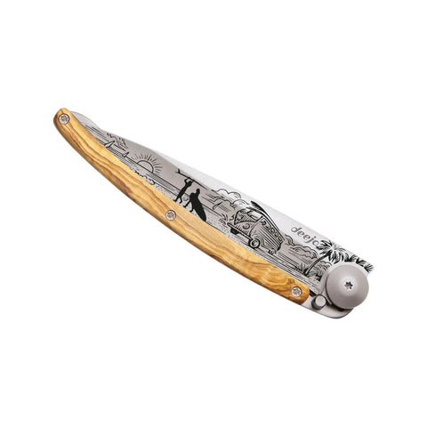 COLTELLINO TASCABILE TITANIUM OLIVE WOOD VAN LIFE ART. 1CB000070