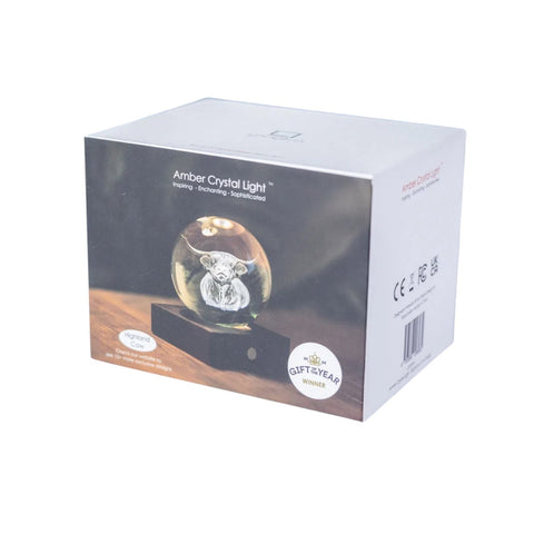 AMBER CRYSTAL LIGHT 3D HIGHLAND COW ART. G025HC GINGKO