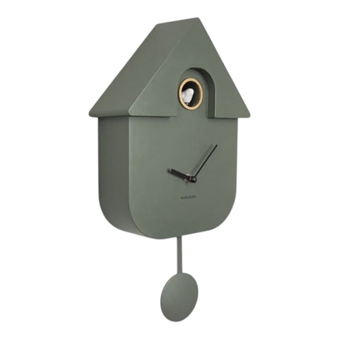OROLOGIO WALL CLOCK MODERN CUCKOO KA5768GR JUNGLE GREEN KARLSSON