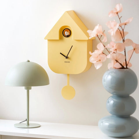 OROLOGIO WALL CLOCK MODERN CUCKOO KA5768LY LIGHT YELLOW KARLSSON