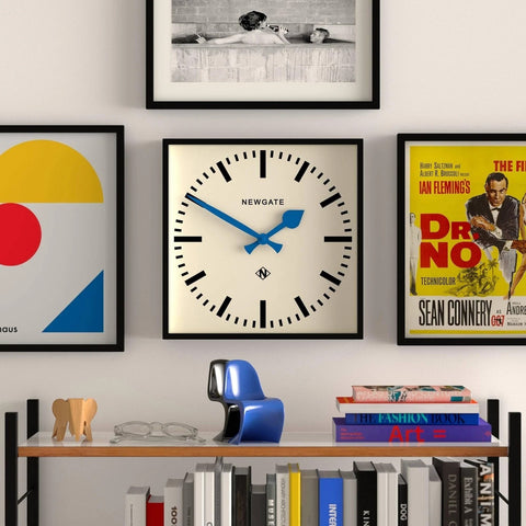 OROLOGIO NUMBER FIVE RAILWAY WALL CLOCK NUMFIV 390NKICE BLACK BLUE NEWGATE