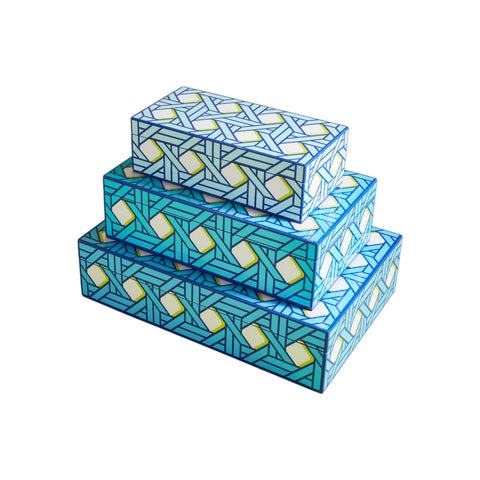LACQUER BASKETWEAVE BOX - MEDIUM ART. 34056 JONATHAN ADLER